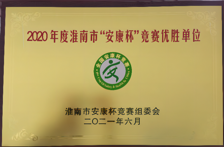 2020年度淮南市“安康杯”競賽優(yōu)勝單位